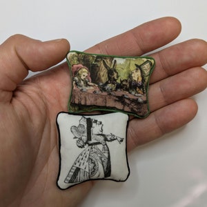 1/12th Scale Dollhouse Alice in Wonderland Pillows