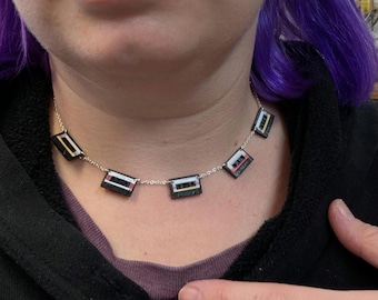 Retro Miniature Cassette Tape necklace