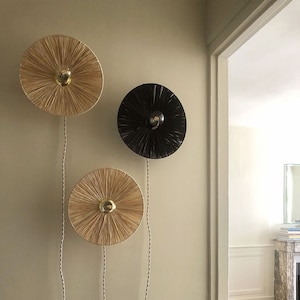 Decorative wall lamp in natural fibers nomadic version FIORE