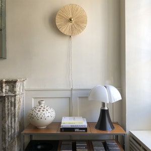 Aplique decorativo de pared en fibras naturales, versión portátil GRANDE FIORE (versión fija bajo pedido)