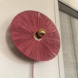 FIORE ROSA pink raffia portable wall light