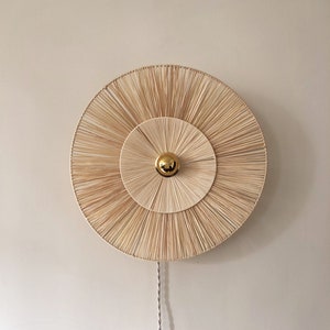 Nomadic raffia wall light fixed version on request FIORELLA RAPHIA image 1