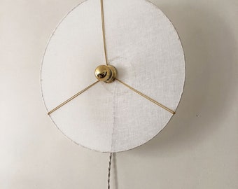 Luminous nomadic wall light in off-white linen veil D.40 cm LUNA (fixed version on request)