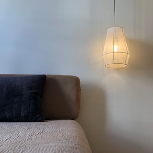 COCON II raffia and tarlatan pendant lampshade