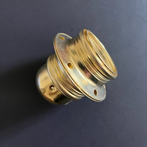 E27 electric socket + 2 fixing rings for brass finish lampshade