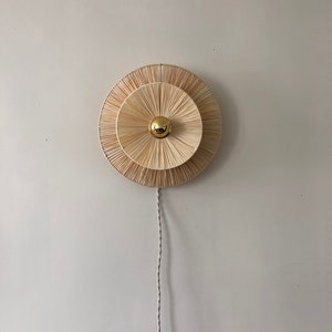Aplique ligero nómada en fibras naturales GALIA D. 30cm (versión fija bajo pedido) Hecho en Francia