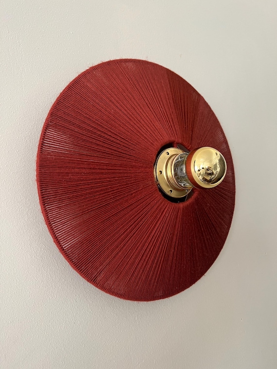 Fixed Luminous Wall Light D.30 Cm in Natural Material - Etsy