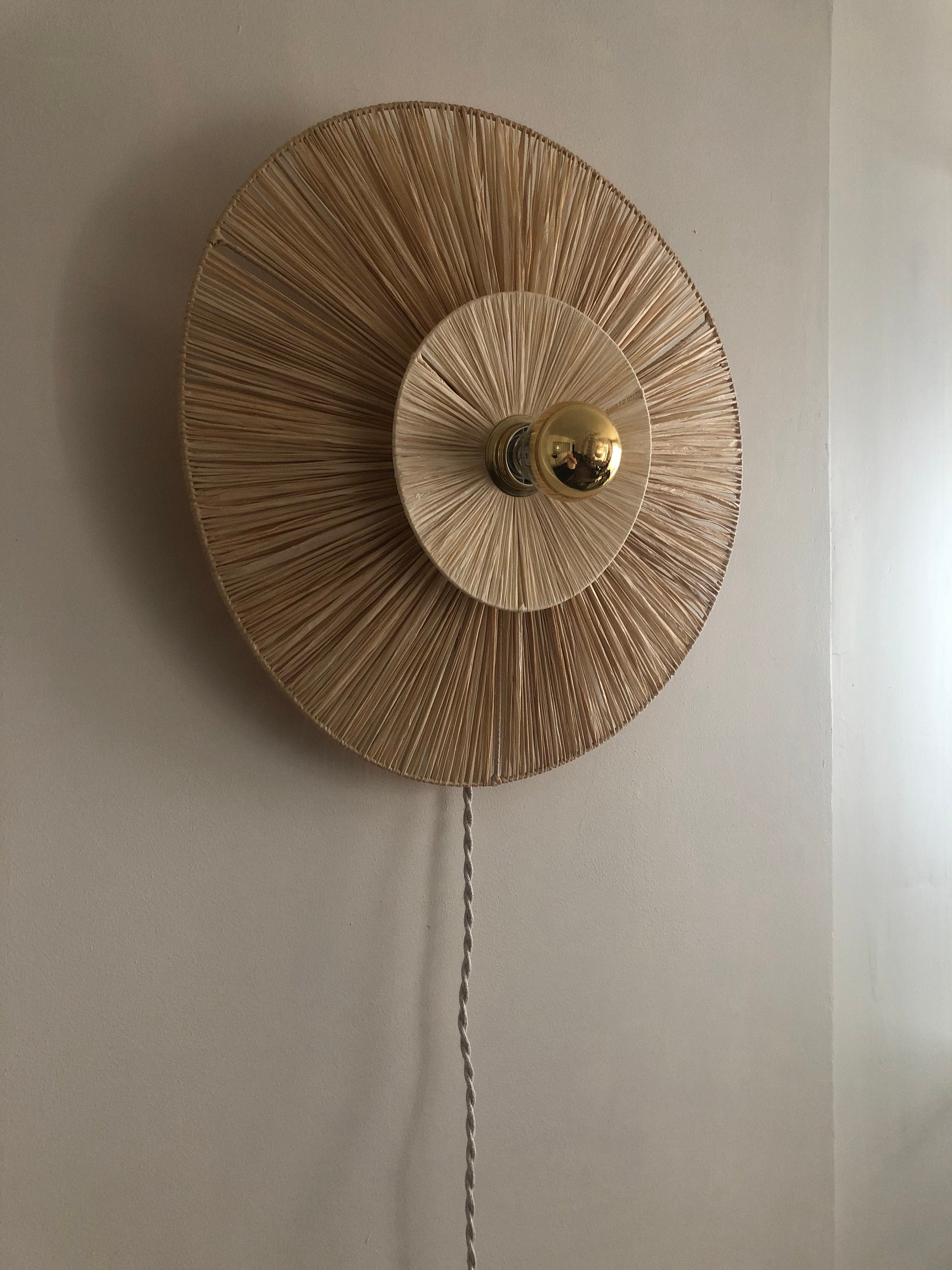 Applique Lumineuse Décorative Nomade Raphia Naturel et Blanc Alba