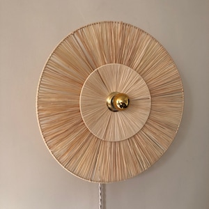 Nomadic raffia wall light fixed version on request FIORELLA RAPHIA image 3