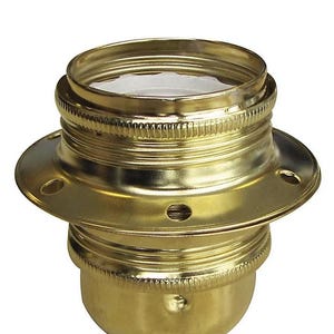 E27 electrical socket + 2 fixing rings for lampshade, brass finish