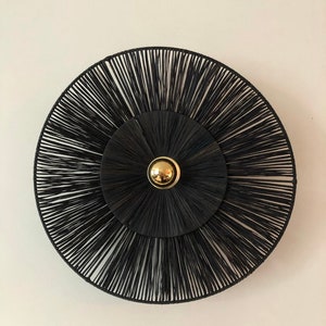 FIXED light wall lamp in black raffia portable version on request FIORELLA RAFFIA image 2