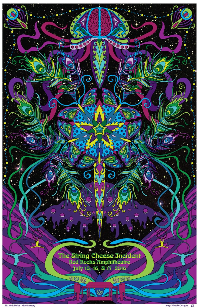 String Cheese Incident Red Rocks 2016 Poster Etsy