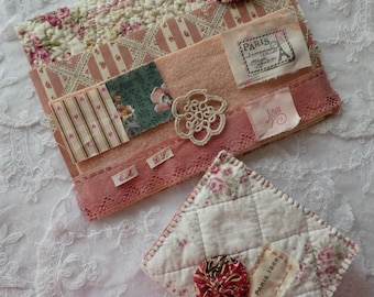 Slow Stitching Needle Case Kit, Vintage Fabric Needle Book