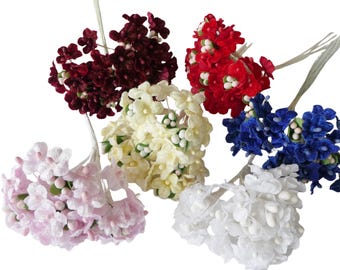 Forget-me-not flowers posy, bunch of faux flowers