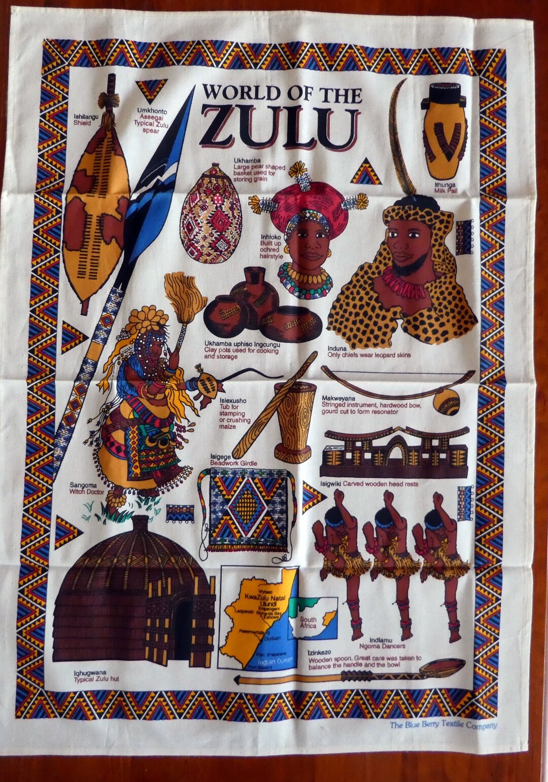 World of the Zulu Souvenir Tea Towel Cotton Tea Towel Etsy