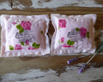 Bonjour pink lavender sachets filled with organic Australian lavender