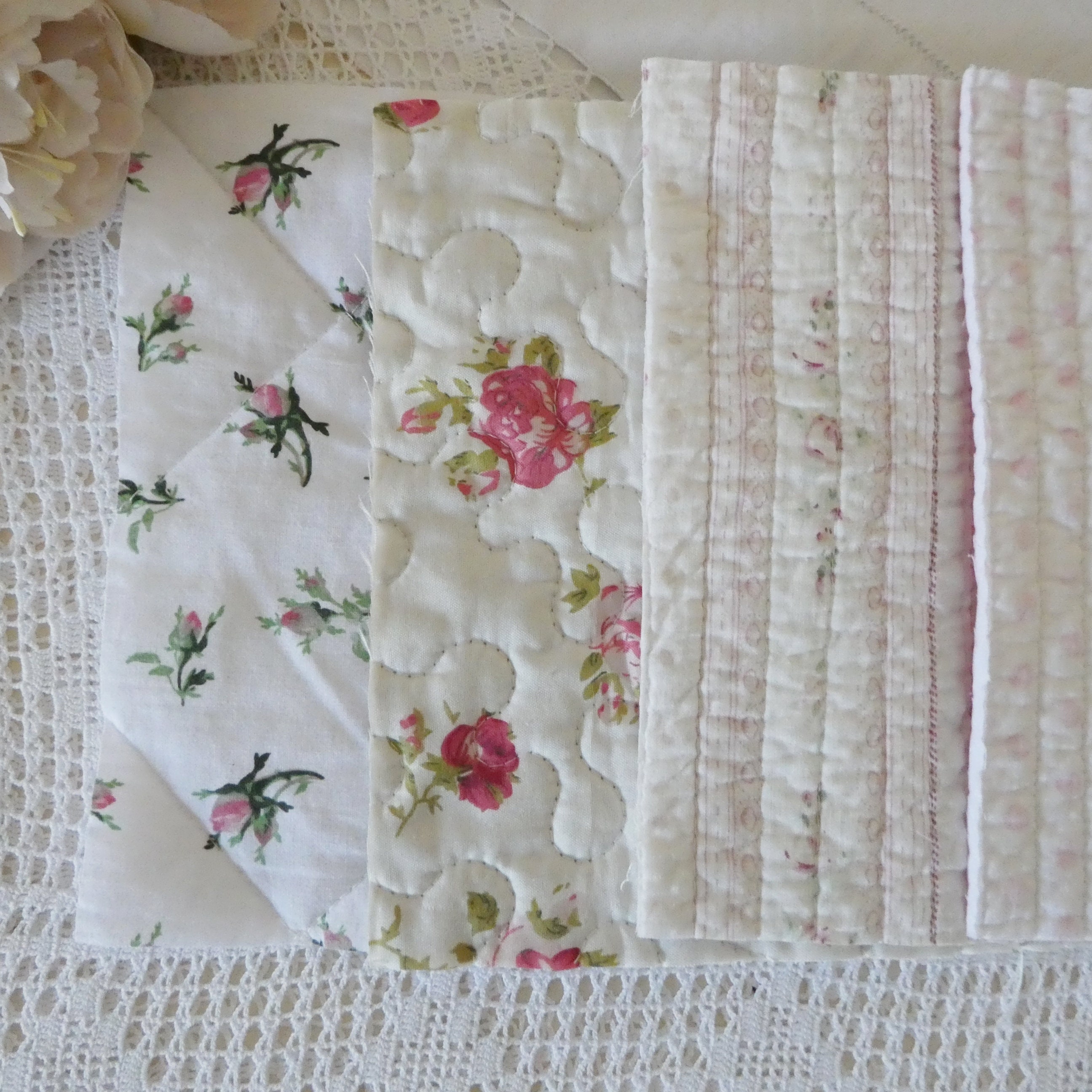 Vintage Pink Quilt Pieces Bundle for Slow Stitching Crafts 6 Etsy