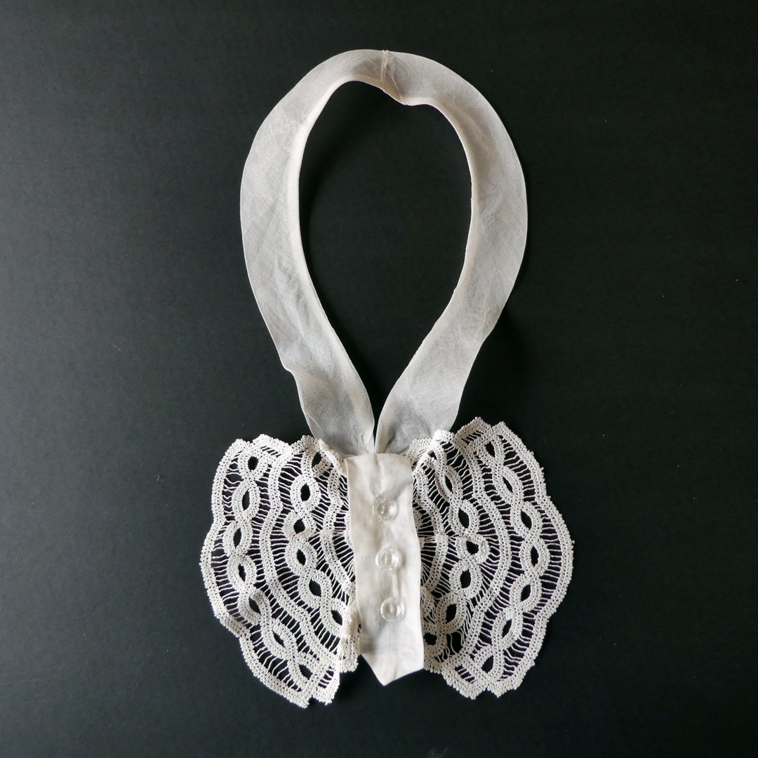 Vintage Ivory Jabot Collar, Lace Jabot Etsy