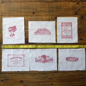 6 個のハンドスタンプモチーフ、ぼろぼろのパッチ、フランステーマ、パック #3