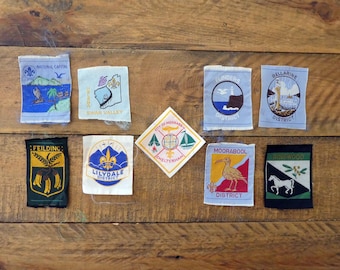 Vintage Australian Scouts District cloth patches, cloth badges