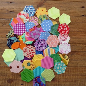 Hexies de 2,5 cm (1 po.) collés à la main, couleurs vives pour travaux manuels, couture lente, hexagones de 2,5 cm (1 po.)