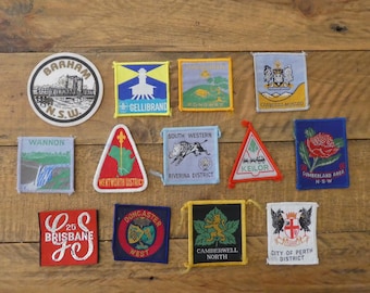 Vintage Australian Scouts District cloth patches, cloth badges