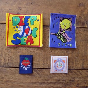 Vintage sew on cloth motifs, novelty cloth patches