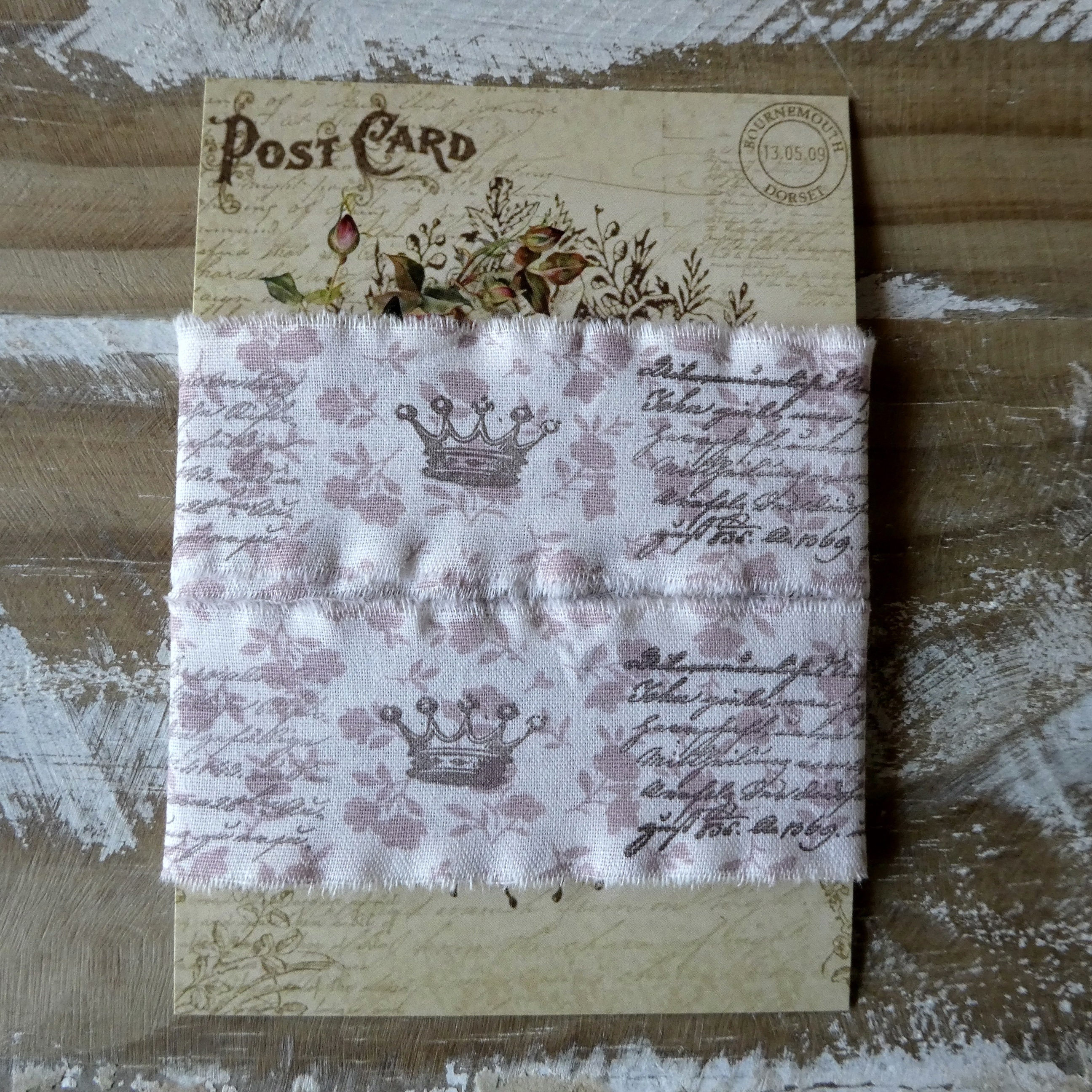 French Script and Crown Hand Stamped and Frayed Ribbon - Etsy Australia