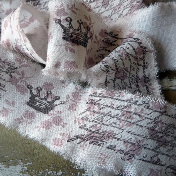 French Script Fabric - Etsy UK