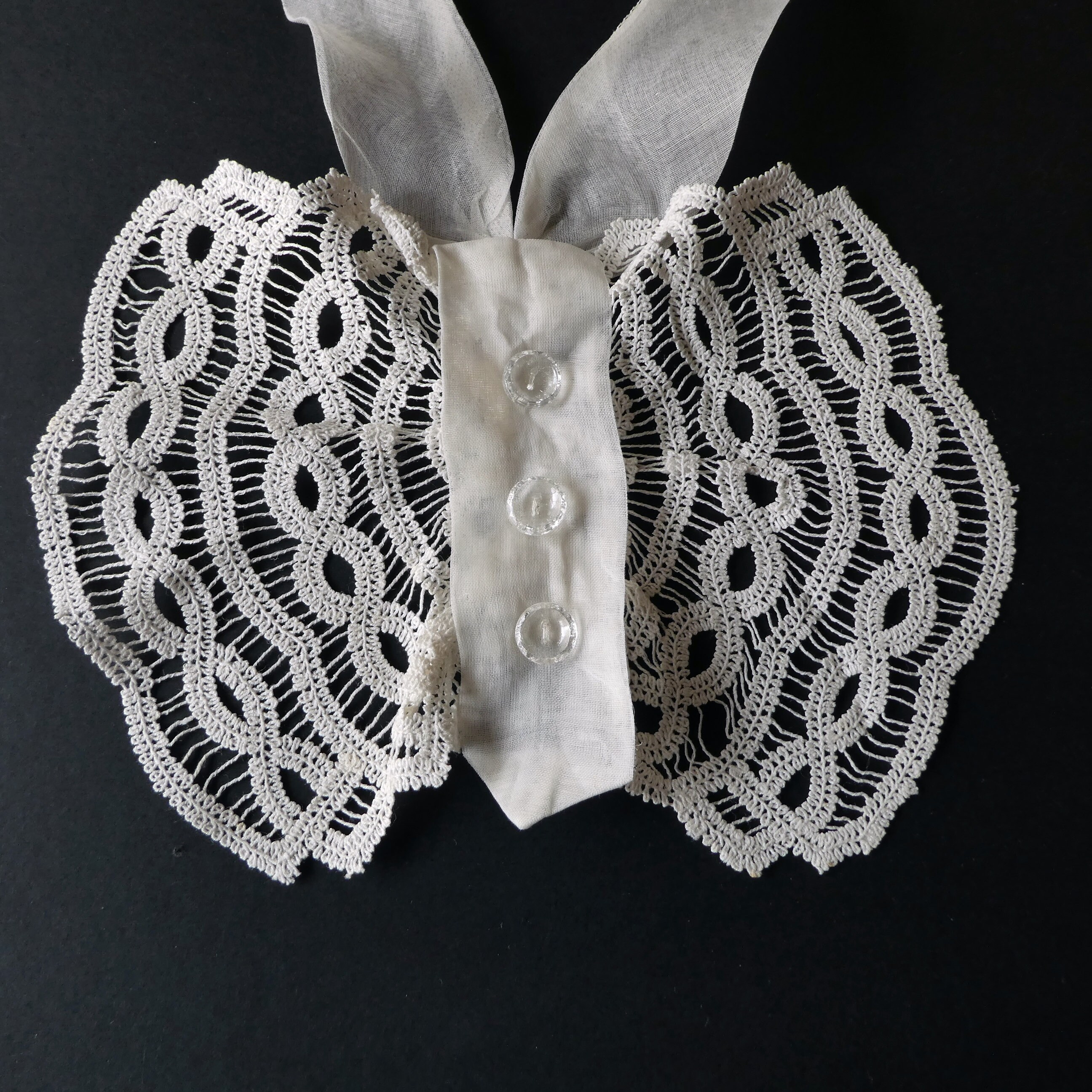 Vintage Ivory Jabot Collar Lace Jabot Etsy