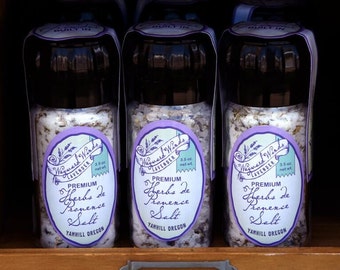 Oregon Locally Grown Lavender Salt Blends | Lavender Rosemary, Lavender, Lavender Herbs de Provence Salts & Lavender Pink Himalayan