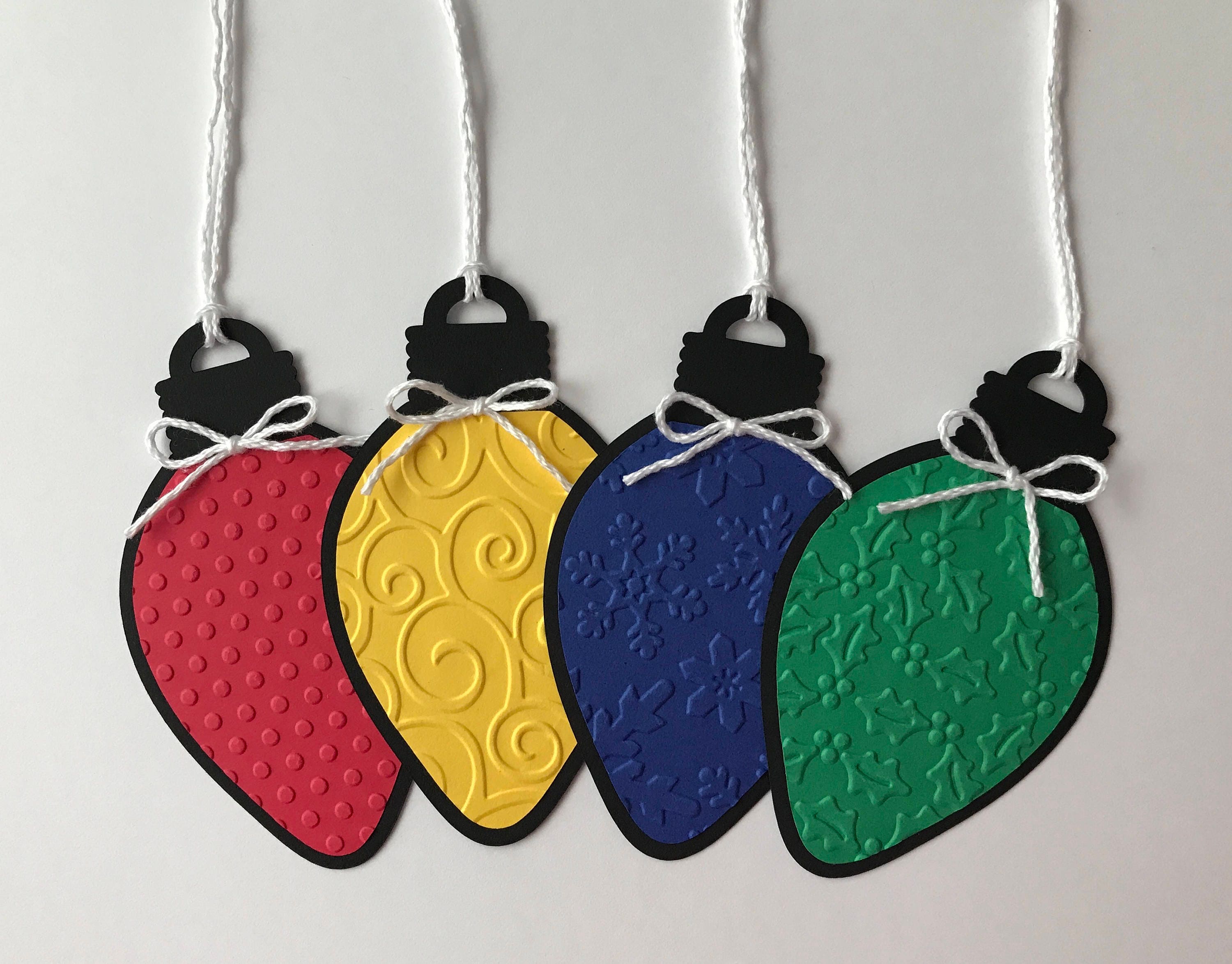 12 Christmas Light Bulb Gift Tags Handmade Christmas Gift Etsy