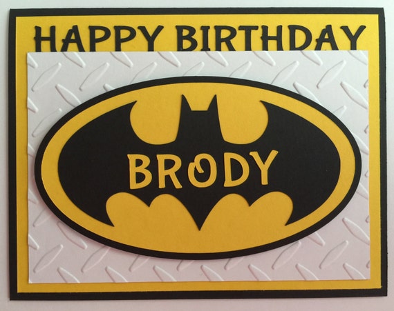 Fait A La Main Personnalisee Batman Anniversaire Carte Etsy France