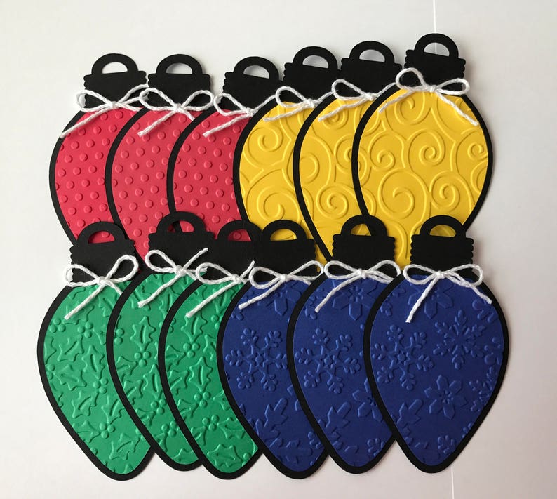 12 Christmas Light Bulb Gift Tags Handmade Christmas Gift Etsy