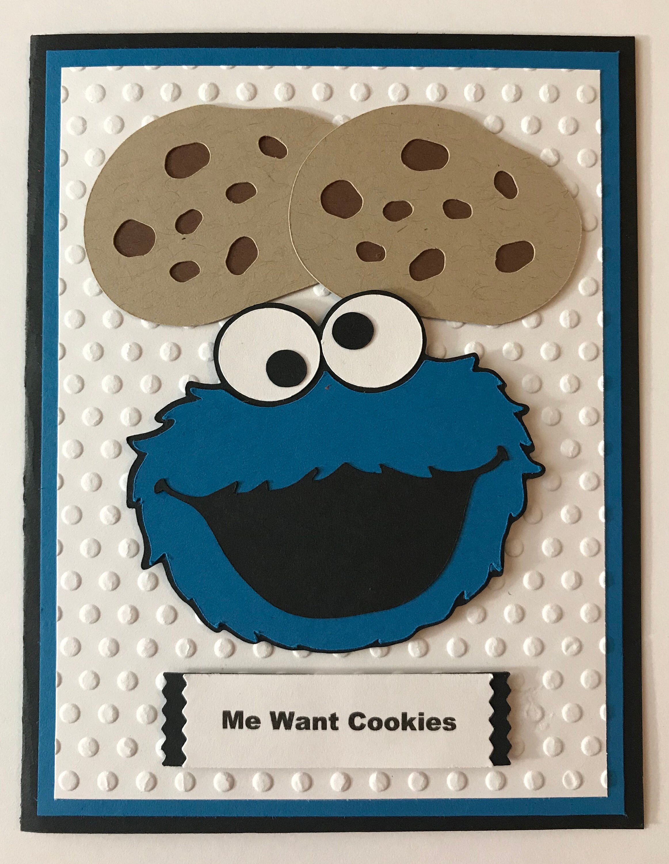 Handmade Cookie Monster Birthday Card A2 Sesame | Etsy
