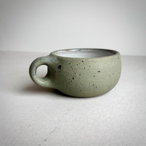 MADE TO ORDER Round Mug Aged Green 11-12oz, ceramic, pottery, handmade, coffee, cafe, cappuccino, potterymug, cappa latte tea mocha cocoa image 1