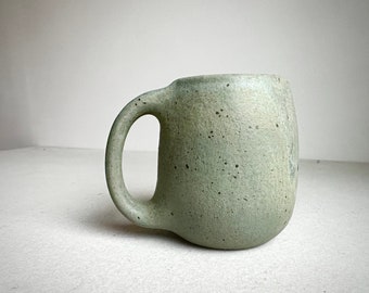 MADE TO ORDER Aged Green Mug 16oz, ceramic, pottery, handmade, coffeemug, coffee mug cup, handmademug, potterymug, sturdy big large mug