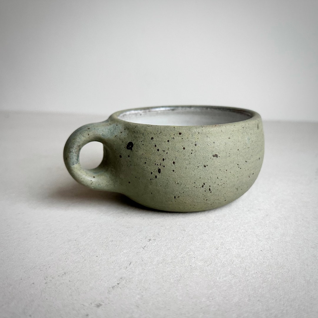 MADE TO ORDER Round Mug Aged Green 11-12oz, Ceramic, Pottery, Handmade ...