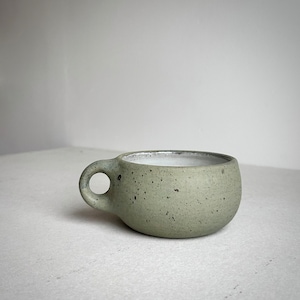 MADE TO ORDER Round Mug Aged Green 11-12oz, ceramic, pottery, handmade, coffee, cafe, cappuccino, potterymug, cappa latte tea mocha cocoa image 3