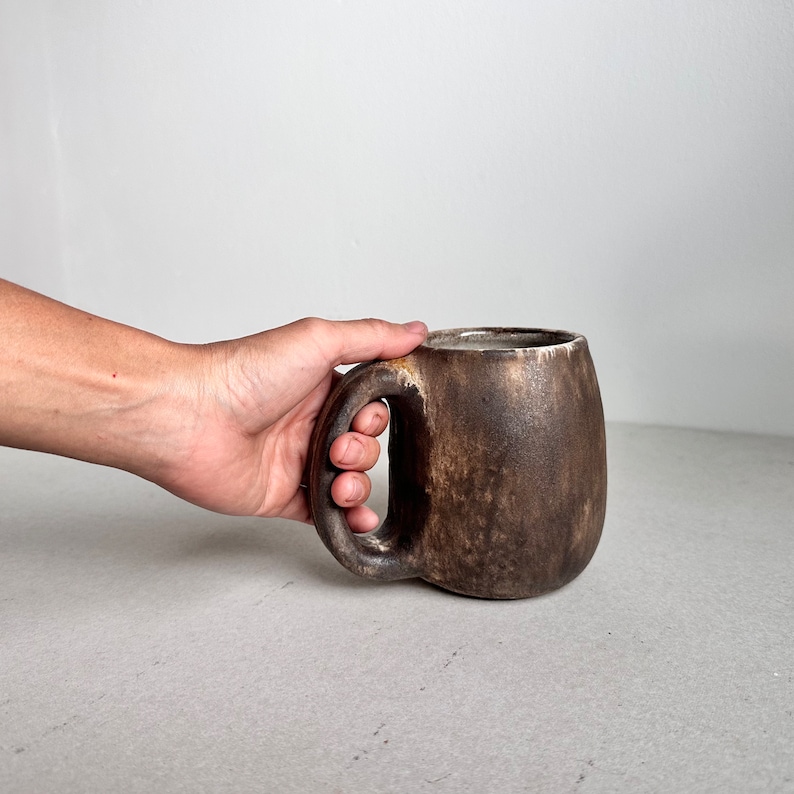 MADE TO ORDER Brown Rustic Mug 16oz, ceramic, pottery, handmade, coffeemug, coffee mug cup, handmademug, potterymug, sturdy big large mugs image 3