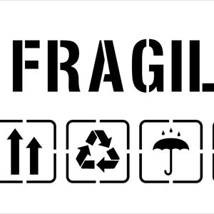 Fragile Symbol Fragile Vorlage für Laser-Cutting-Verpackung-machen Sie Ihre eigene Schablone