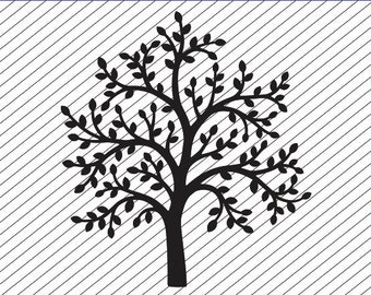 SVG Tree Clipart for Cricut - Tree Design for Cameo Silhouette - Tree dxf Laser Cutting Tree Vector - Tree png Laser Engraving file