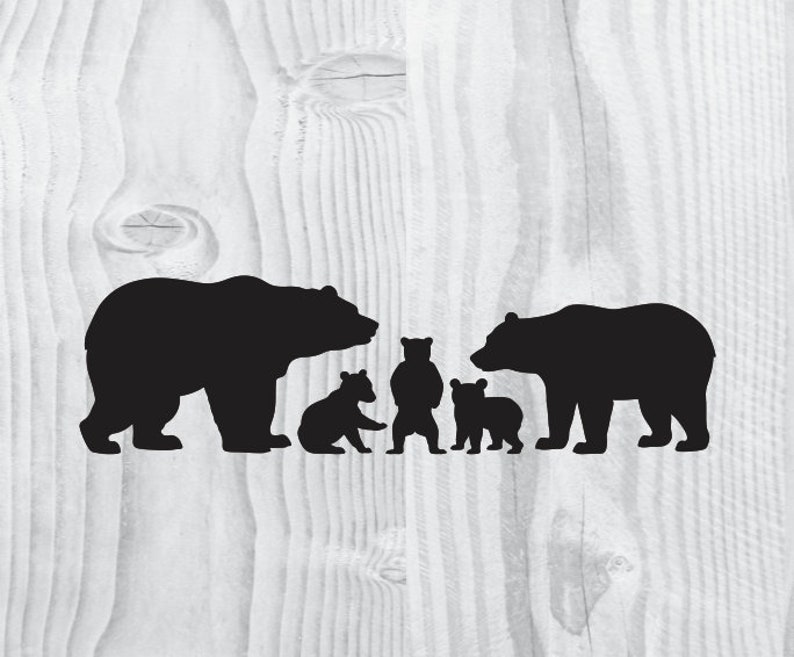 Download Mama Bear Papa Bear SVG Three Cubs Silhouette SVG Clipart ...