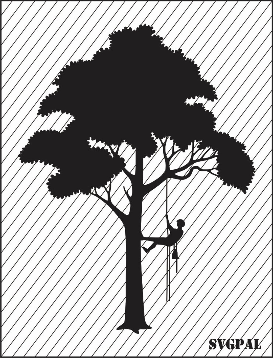 Tree Services SVG File for Cricut. Tree Dxf Vinyl Cutting File Tree