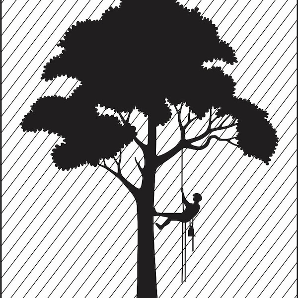 Tree Services SVG file for Cricut. Tree dxf Vinyl Cutting file - Tree Climbing png Laser Engraving. Tree Design for DIY projects