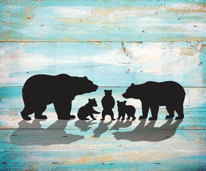 Download Mama Bear Papa Bear SVG Three Cubs Silhouette SVG Clipart ...