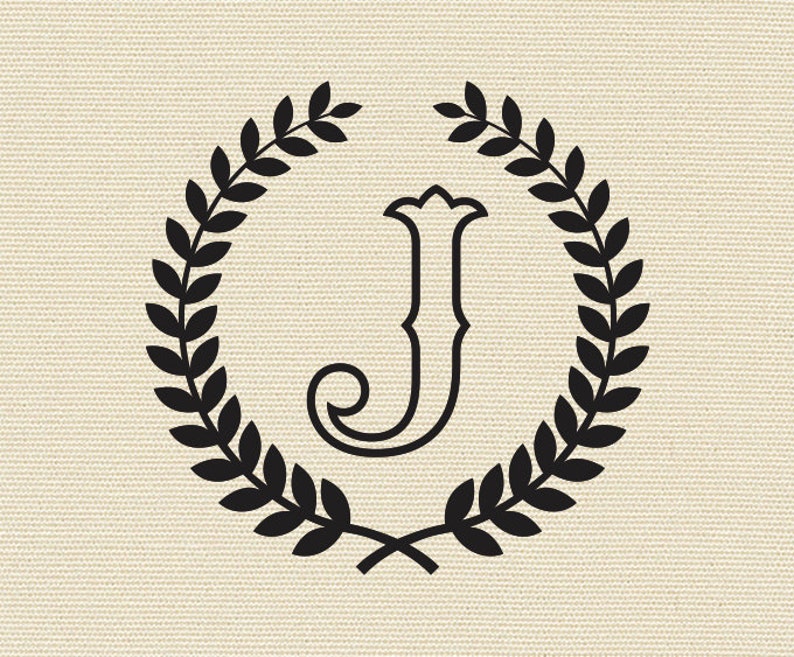 Download Letter J with Laurel Wreath Cricut SVG Design Clipart ...