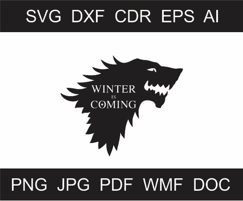 Download SVG Winter is Coming Clipart Wolf png Iron on Transfer Winter | Etsy