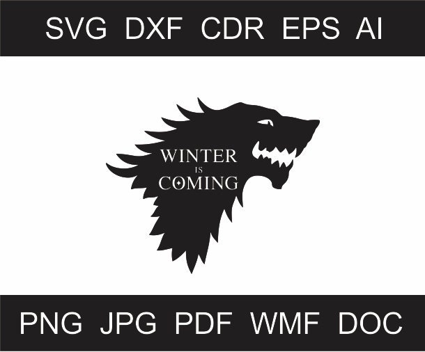 Download Svg Winter Is Coming Clipart Wolf Png Iron On Transfer Winter Etsy
