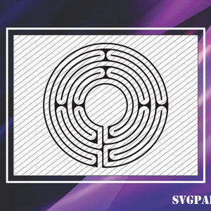 Clipart SVG Labirinto per Cricut Labirinto Design Cameo Taglio Labirinto dxf File di taglio laser Labirinto png File di incisione, Arte del labirinto
